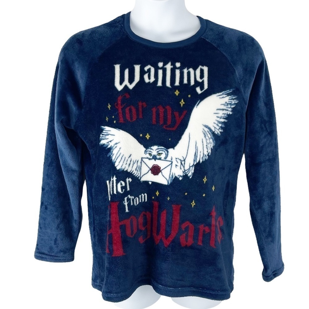 Waiting For My Letter From Hogwarts Owl Sleep Fuzzy Soft Sleep Top XL
